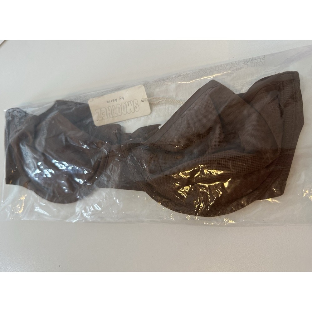 Aerie BRA SMOOTHEZ Mesh BALCONETTE Women 36 C Brown Intimate New